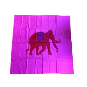 Vintage Jean Thompson Thai Silk Scarf Elephant Design Pink Luxury Accessory
